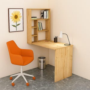 Wall Mounted Study Table - White, Walnut, Anthracite Work Desk - Murphy Wooden Table