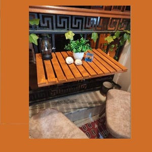 Small Wooden Folding Balcony Table: Paintable Murphy Table