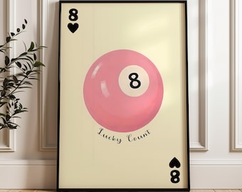Vintage 8 Ball Pool Poster: Retro Game Room Decor