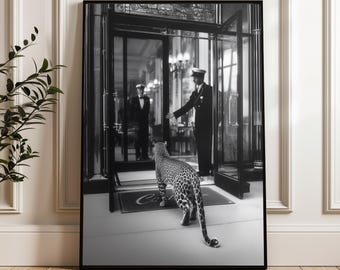 Luxury Black Panther Print – Black & White Modern Wall Art