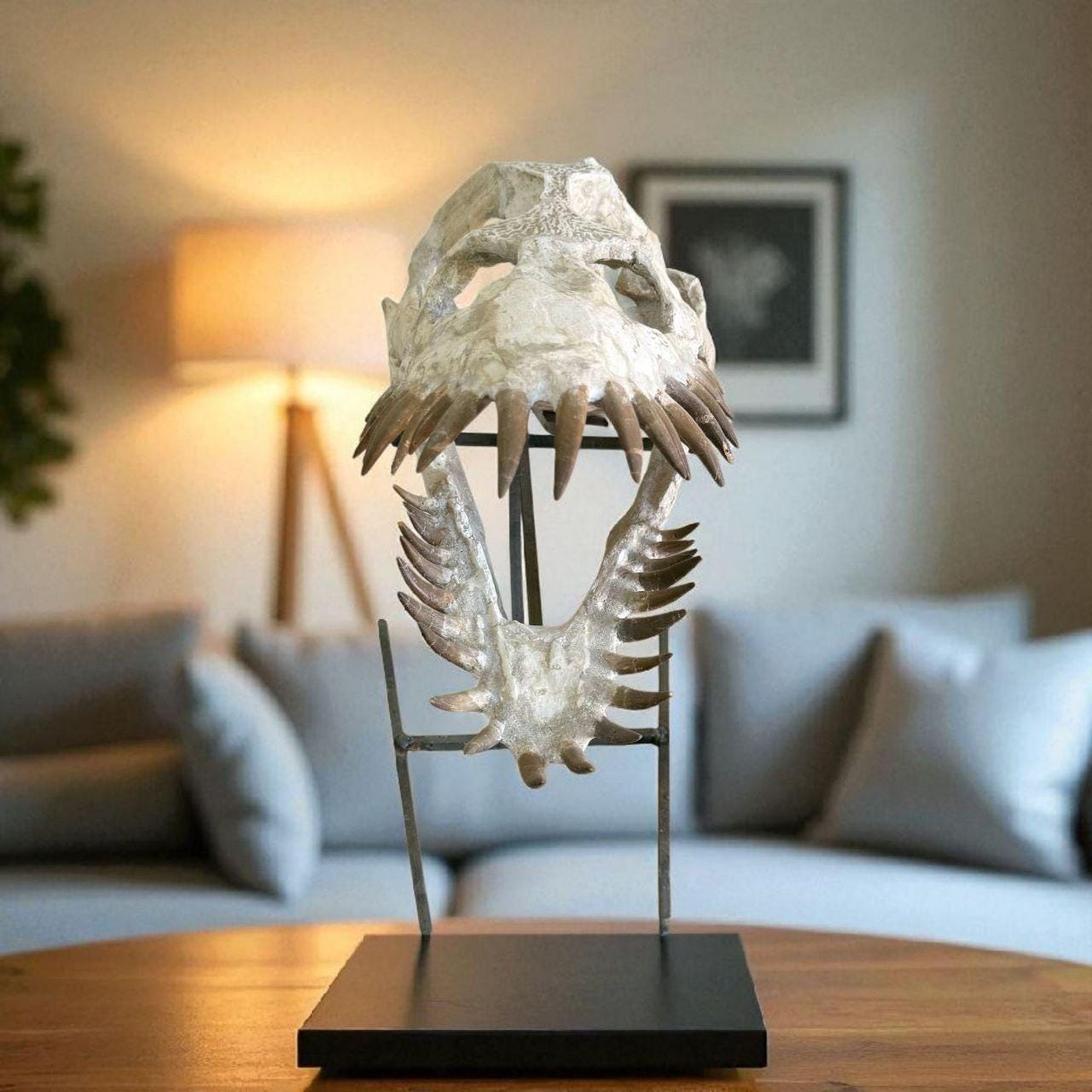 化石化したプレシオサウルスの頭蓋骨：白亜紀の海洋爬虫類展示 - Etsy 日本