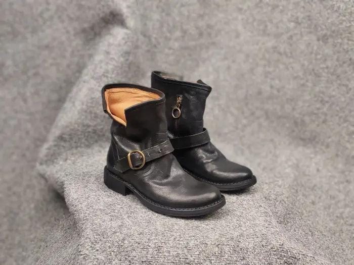 Fiorentini + Baker Side Zip Black Leather Eli Moto Ankle Boots - Etsy
