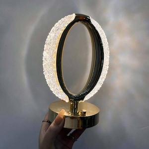 Crystal Table Lamp – USB Rechargeable Night Light with Touch Control, Elegant Bedside Decor - FREE SHIPPING