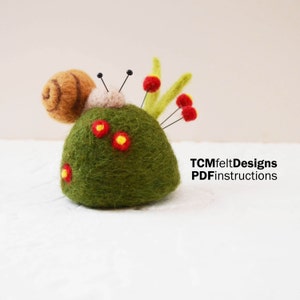 PDF Needle Felting Snail Pincushion Instructions, wool complete garden fiber for beginners and intermediates