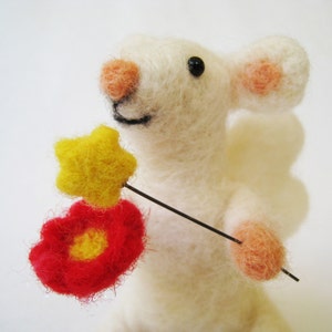 Mouse fairie, needle felted animal sculpture