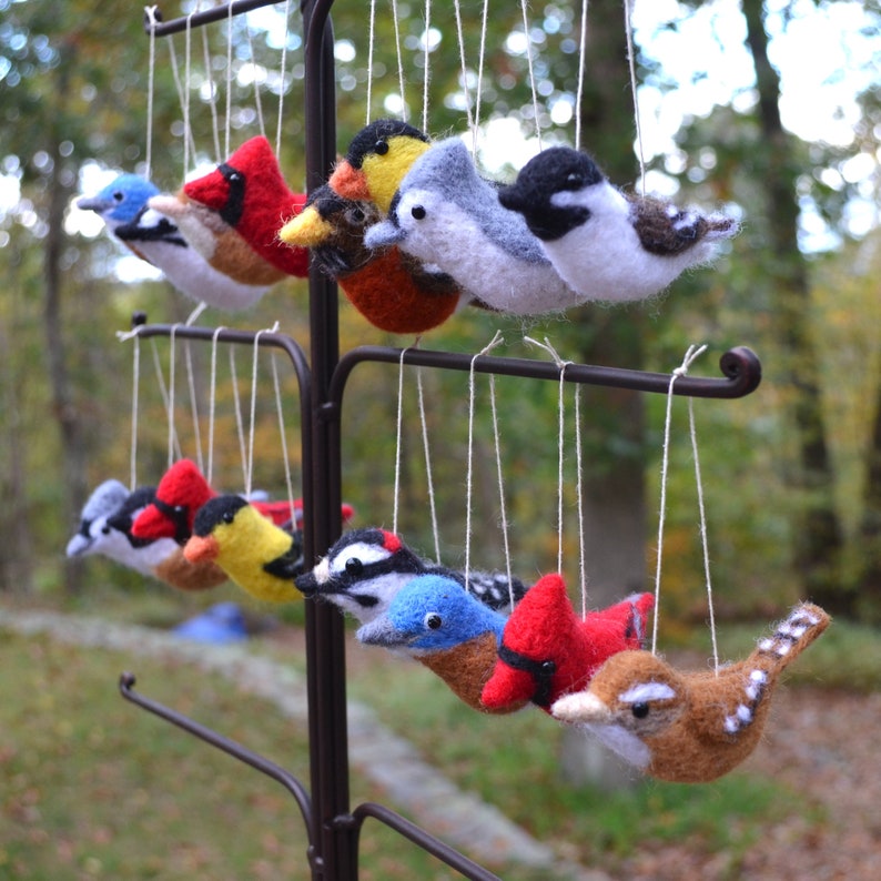 16 available to ship, Song bird ornaments, needle felted wool sculpture image 7