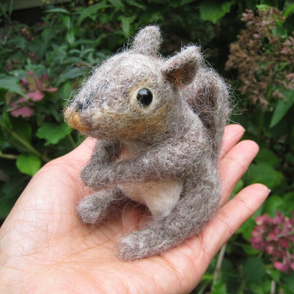 Nutti the Grey Squirrel, needle felted animal