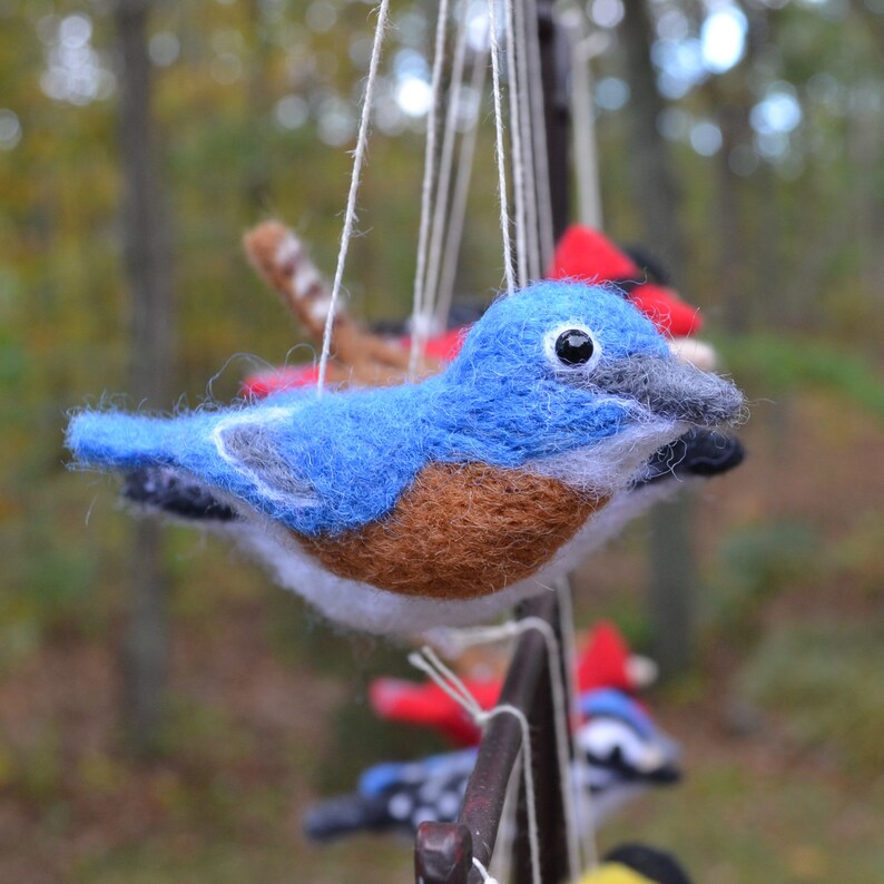 16 available to ship, Song bird ornaments, needle felted wool sculpture image 8