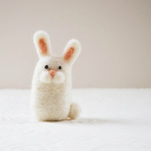 Bunnykitts, needle felted bunny rabbit wool fiber sculpture