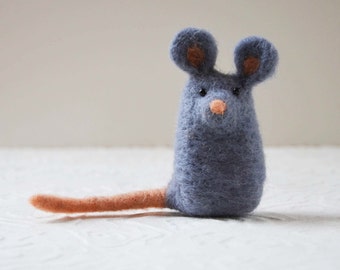 1 available to ship -Mousekitts, needle felted animal fiber sculpture