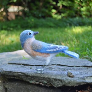 Bluebird family, needle felted bird sculpture image 6