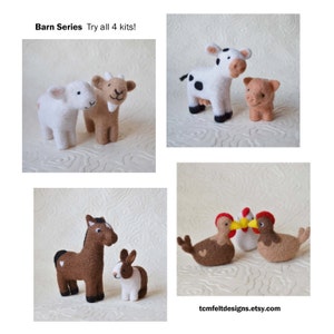 Needle Felting Kit, Horse and Rabbit Barn Series, Beginner/Intermediate Level Fiber Art Kit image 6