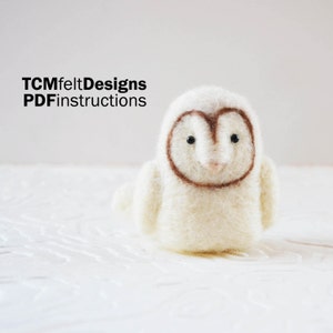 PDF Owl Needle Felting Instructions, DIY bird wool fiber instructions for beginners image 1