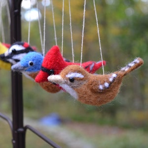 16 available to ship, Song bird ornaments, needle felted wool sculpture image 1