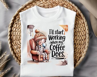 Coffee Gnome PNG: Funny Coffee Shirt Design (Digital Download)