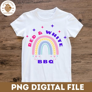 Red White and BBQ Png,  Patriotic BBQ Summer Design for Cricut 4th of July, Cookout Shirt Digital Download