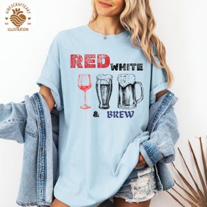 Red White & Brew Png, Fourth Of July Beer Png, Beer Lovers July 4th Graphic, Independence Day Shirt PNG, Patriotic Beer PNG Design