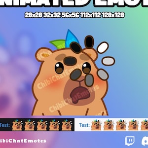 Emote animado para Twitch y Discord, Capibara confundido, Icono de carga, meme de animales, GIF