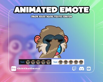 アニメーション猿のフェイスパームエモート、がっかりしたマンドリルミーム、Twitch Discordチャット絵文字、GIF