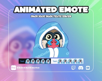 アニメーション猿の快適エモート、チルマンドリルの居心地の良いミーム、Twitch Discordチャット絵文字、GIF