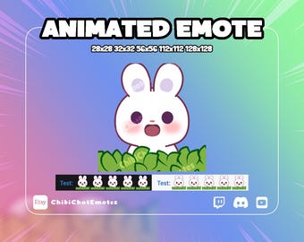 ANIMATED emote twitch & discord, Bunny Lurk, Rabbit Hi Greetings, head pop, Streamer meme, GIF