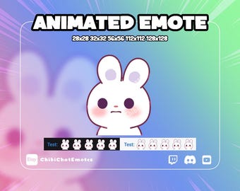 アニメーション付きエモート（Twitch & Discord対応）、バニーリーブ、ホワイトラビット、即時ダウンロード、ストリーマーに最適