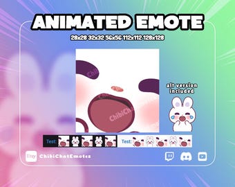Animated Bunny Laughing Emote, Twitch Discord GIF, Funny Animal Streamer Meme