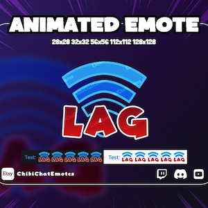 Émoticône animée de latence, mème de signal WiFi Twitch Discord, réaction au délai de stream, GIF d'émoticône de mise en mémoire tampon, téléchargement instantané