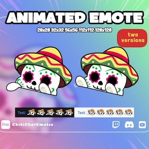 ANIMATED emote twitch & discord, mariachi skeleton Bongo, Cinco De Mayo Fiesta  Celebration themed, Streamer assets, GIF