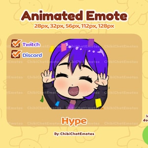 Animiertes Hype Emote: Kawaii Chibi Twitch/Discord Stream Emoji