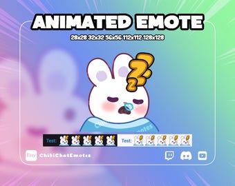 ANIMATED emote twitch & discord, Bunny Sleeping, Rabbit Rest, Comfy Blanket, Instant Download, GIF
