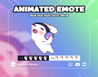 アニメーション付きエモート（Twitch & Discord対応）、バニーヘッドバンギング、ロックミュージックの雰囲気、即時ダウンロード、ストリーマーに最適