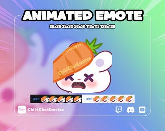 ANIMATED emote twitch & discord, Bunny Bonk, Hammer slap, white rabbit, GIF | Instant Download