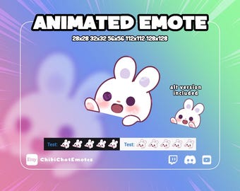 Animated Bunny Bongo Emote, Twitch Discord Animal GIF