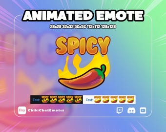 アニメーション付きスパイシーペッパーエモート、ホットテイクチリファイアミーム、Twitch Discordチャット絵文字、GIF