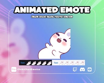 ANIMATED emote twitch & discord, Bunny Wiggle Dance, Rabbit Hype Dance, animal streamer meme, Instant Download