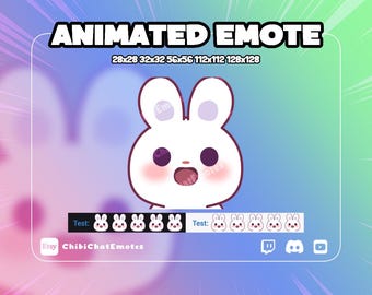ANIMATED emote twitch & discord, Bunny Yes, Rabbit Nod, animal streamer meme, GIF
