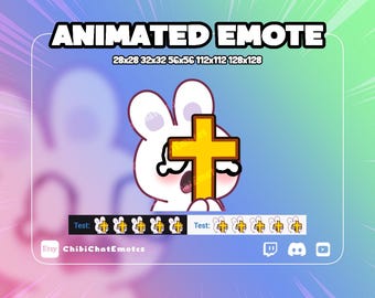 ANIMATED emote twitch & discord, Bunny Scared, Terrified Rabbit, animal streamer meme, Instant Download | GIF