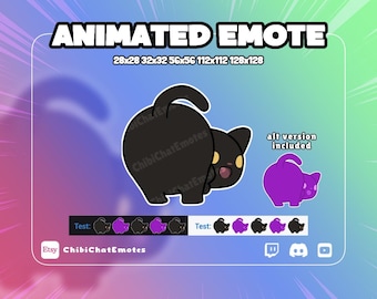 アニメーションの黒猫のトゥワークエモート、面白いビッグブーティーダンスミーム、Twitch Discordチャット絵文字、GIF