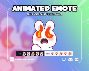 ANIMATED emote twitch & discord, Bunny Angry, Raging Rabbit, animal streamer meme, Best for streaming | GIF