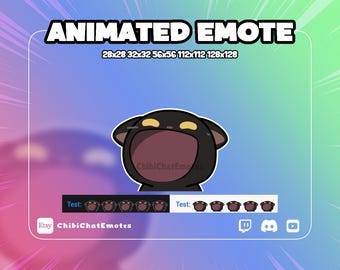 アニメーションの黒猫の吠え声エモート、猫が吠えながら話すミーム、Twitch Discord チャット絵文字、GIF