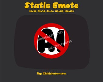 No AI Emote for Twitch, Discord, YouTube (Instant Download)