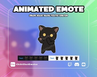 アニメーション付き黒猫スキューバダンスエモート、バイラルスキューバ猫ミーム、臭いダンスムーブ。Twitch Discordチャット絵文字、GIF
