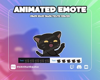 アニメーション黒猫ダンスエモート、ユーユーユーバイラルミームダンス、Twitch Discordチャット絵文字、GIF