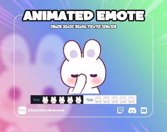 ANIMATED emote twitch & discord, Bunny Facepalm, Disappointed Rabbit, animal streamer meme, GIF
