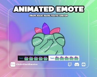 ANIMATED emote twitch & discord, Cute Green Frog Facepalm, Disappointed face, GIF