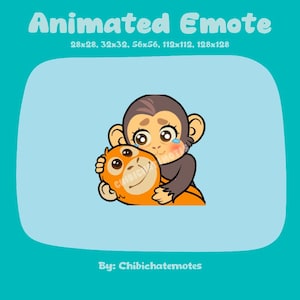 Punch the Monkey Animated Emote, orange monkey, Twitch Discord Emotes (Instant Download)