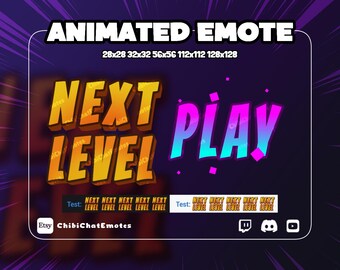 アニメーションのネクストレベルエモート、レベルアップゲーム達成ミーム、Twitch Discordチャット絵文字、GIF