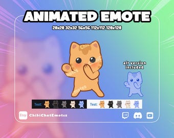 アニメーションエモート Twitch & Discord、猫のスキューバダンス、かわいいオレンジ色の子猫、黒猫、白猫、動物のダンスエモート、GIF