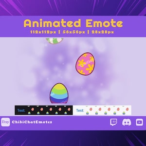 ANIMATED emote twitch & discord | Easter Egg, colorful loop animation (GIF Instant Download)